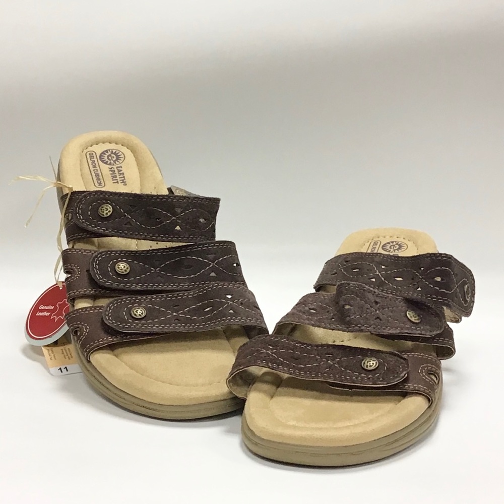 NWT Earth Spirit Brown Leather Sandals Sz 11M